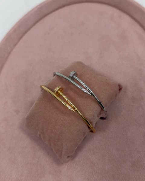 Bracelete Prego Cravejado em Zircônia