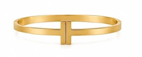 Bracelete T Aço Inoxidável Dourado
