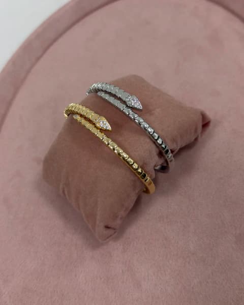 Bracelete serpente cravejado