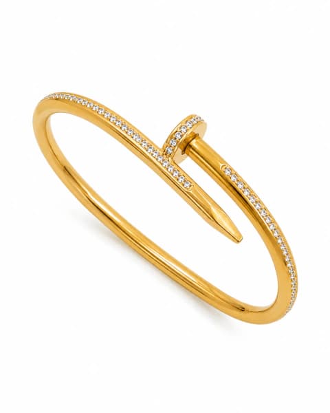 Bracelete Prego Cravejado em Aço Inoxidável