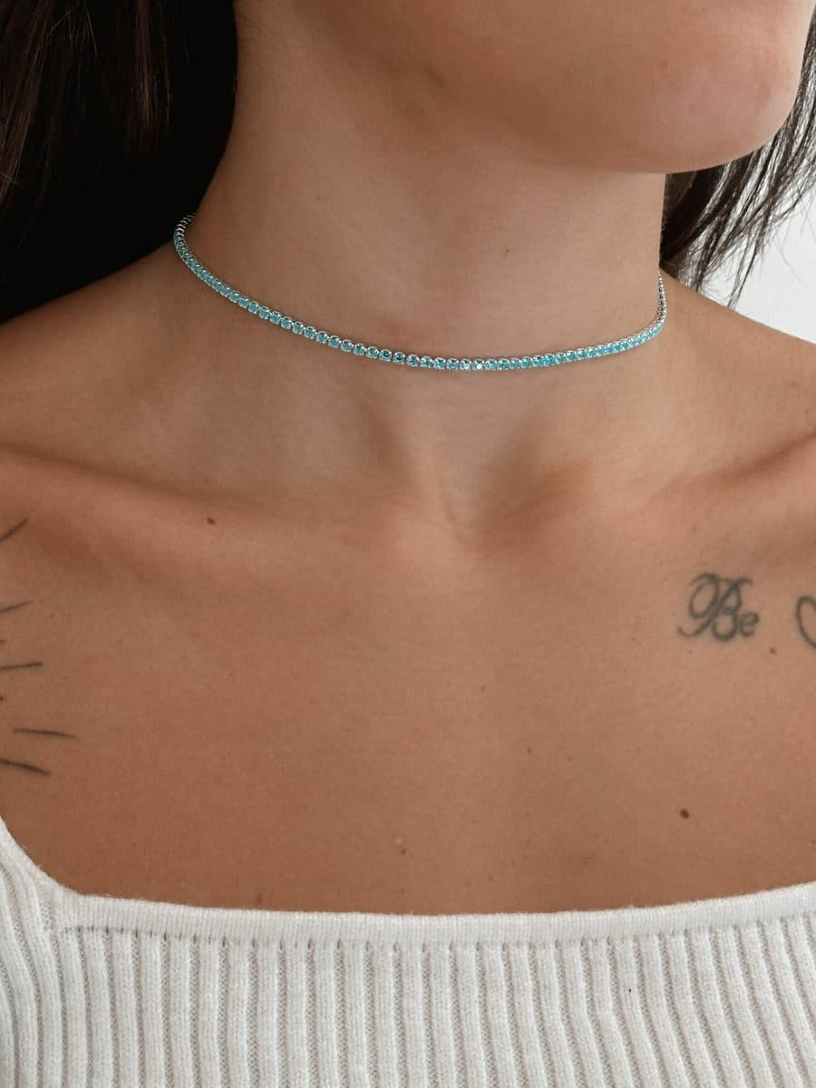 Choker riviera azul
